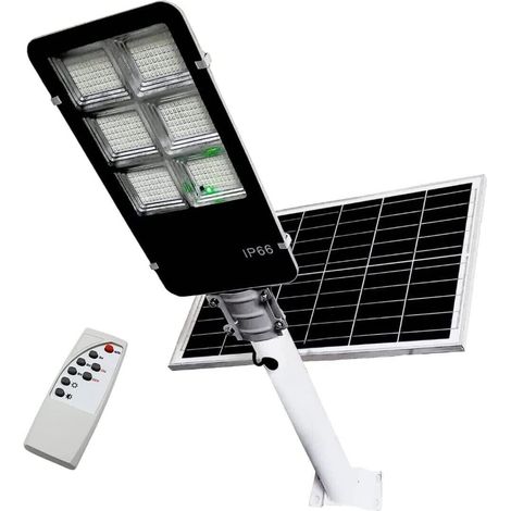 lampione solare Stradale LED 400W COMPLETO DI STAFFA LUCE CREPUSCOLARE IP66