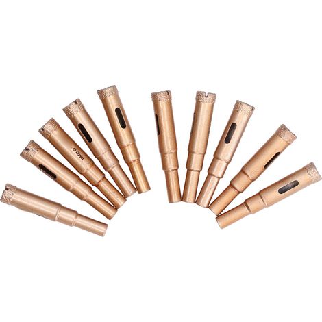 Ensemble de 10 forets diamantés à haute torsion pour verre, carrelage, marbre, 12 mm (1/5)