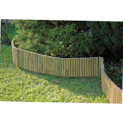 Bordure en bambou massif 120 x 30 cm – Résistante aux intempéries – Pour délimiter jardins et allées – Installation facile – Windhager