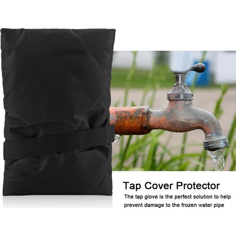Housse de protection antigel pour robinet, gant de robinetterie, manchon de protection contre l'eau pour l'hiver, noir, pour extérieur (1/5)