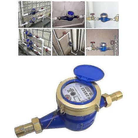Compteur d'eau froide 20 mm, débitmètre avec raccords, pour usage domestique et de jardin. (1/5)
