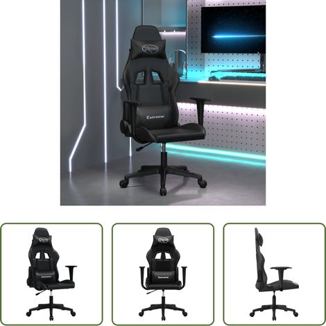 vidaXL Gamingstuhl Schwarz -  Gaming-Stuhl Schwarz Kunstleder (1/5)