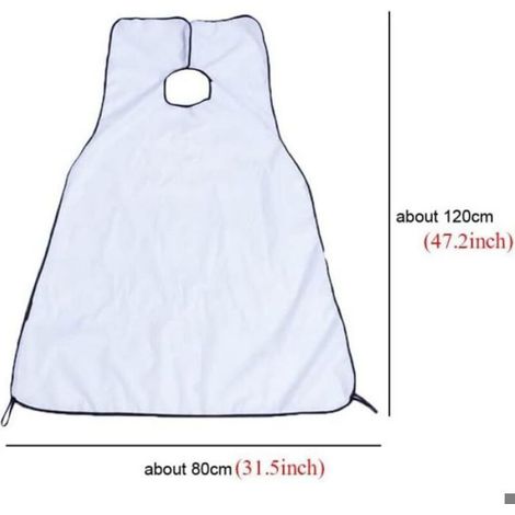 Bavoir Collecteur De Barbe - 120 X 80 Cm - Pour Rasage Et Coupe De Barbe - Noir Blanc - 1 Pièce (1/5)