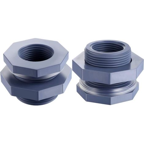 Deux accessoires de cloison en PVC de 1 pouce (environ 2,5 cm) pour aquariums et bassins de récupération d'eau de pluie. (1/4)