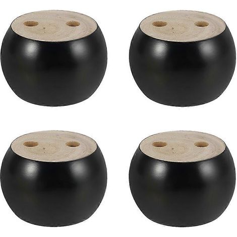 Ensemble de 4 pieds coniques en bois noir pour support de canapé (1/5)