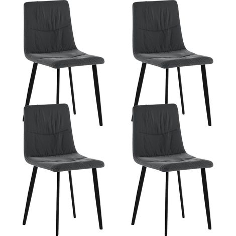 Set 4 Sedie Ariel 46x55x87,5 cm in Tessuto Easy-Clean Grigio Scuro (1/5)