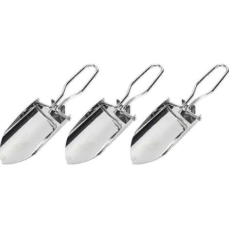 Ensemble de 3 mini spatules pliantes en acier inoxydable, outil portable pour le camping et le jardinage (1/5)