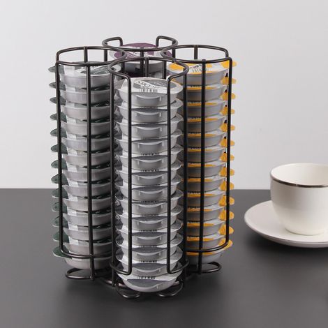 Support de Capsules de Café Compatible (52 Dosettes) - Porte-Dosettes Rotatif - Organiseur Tournant pour Café (1/4)