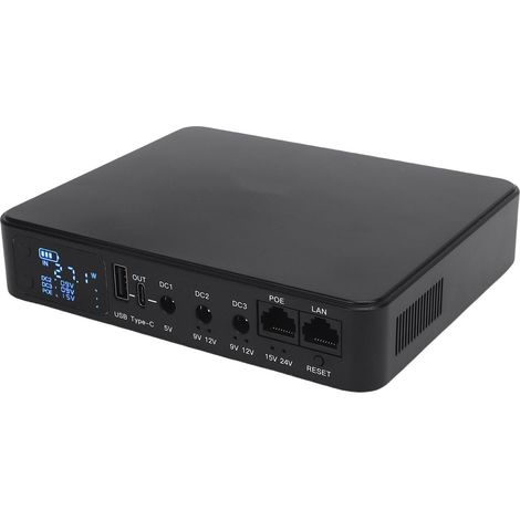 Mini onduleur de secours 10400 mAh PoE 15 V/24 V USB 5 V/9 V/12 V pour routeur, modem, caméra de sécurité (prise UE) (1/5)