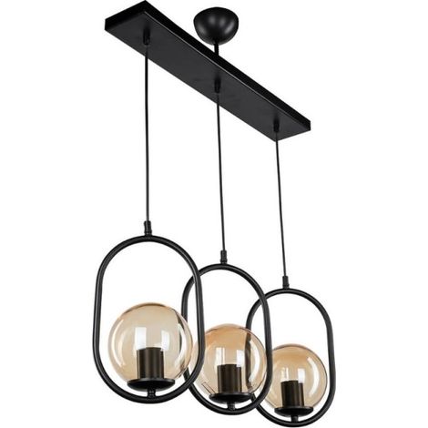 Lampada da soffitto Narissa ASZ1332 in metallo nero con tre portalampada (1/4)