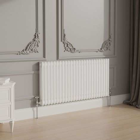 Traditional Cast Iron Style Radiator 600x1192mm Horizontal 3 Column White (1/3)