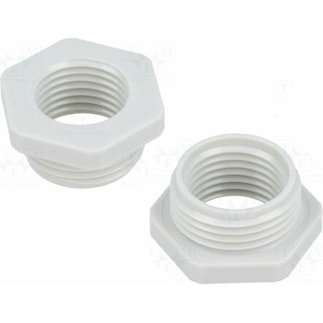 2x Bague réducteur adaptateur de filetage pour presse étoupe en plastique Réduction Câble Fils Electrique Garniture, mâle M25 vers femelle M16