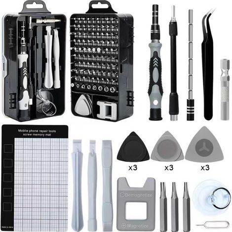 122 en 1 Kit Tournevis De Précision, Kit de Réparation, Mini Tournevis Kit Outil Informatique pour PC, MacBook, iPhone, Lunettes, Montre, Smartphone, Appareil Photo, Montres,etc