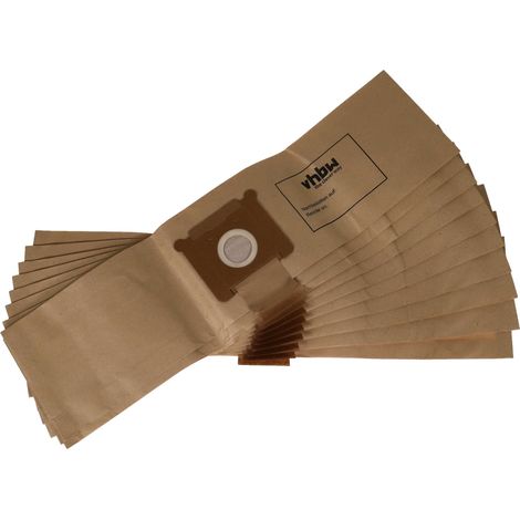 vhbw 10x sacchetto dell'aspirapolvere compatibile con Ghibli AS 10 aspirapolvere - in carta, 26cm x 20cm, color sabbia