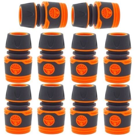 10 Stück Connettori Tubi Irrigazione, Connettori Tubi, Connettori Tubi Irrigazione Rapida 1/2 Pollice, Connettori Tubi per Lavaggio Auto e Collegamento Tubi (1/4)