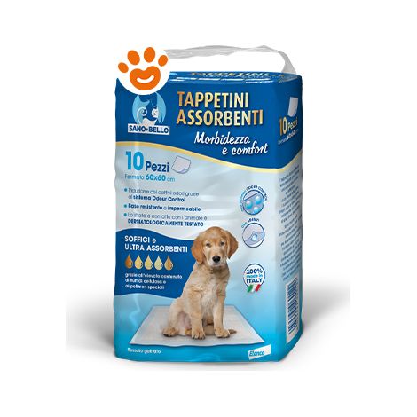 Elanco Dog Sano e Bello Tappetini Assorbenti (60x60cm)  - Elanco Dog Sano e Bello Tappetini Assorbenti (60x60cm) - Confezione Da 10 Tappetini