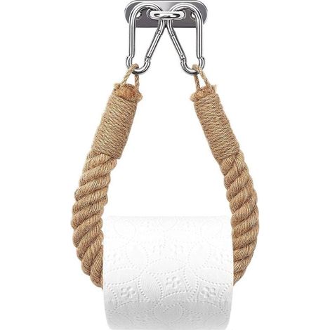 Porte-papier toilette Ulisem, porte-serviettes en corde de chanvre pour salle de bain et cuisine, porte-papier toilette, porte-papier toilette (jaune) (1/4)