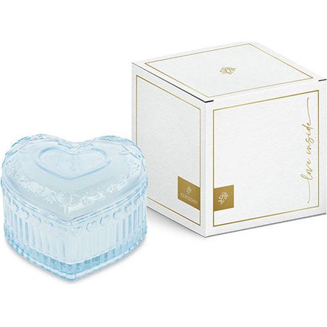 Cupido&Co. Candela Cuore Vetro Celeste Profumata con Scatola (1/2)