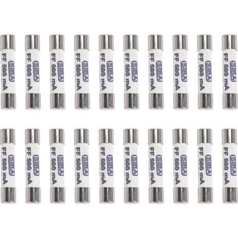 Lot de 20 fusibles en céramique blanche pour multimètre 1000 V 500 mA 6,3 x 32 mm (1/5)
