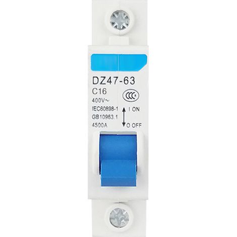 Disyuntor miniatura monopolar de 400 V para corriente residual, para uso doméstico, montaje en carril DIN DZ47-63 (1/5)