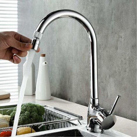 360° Swivel Faucet Aerator Brass 2 Modes Adjustable Kitchen Faucet Filter Bubbler with Nozzle Adapter - For Faucets with M22 External Thread Nozzle or M24 Internal Thread (1/3)