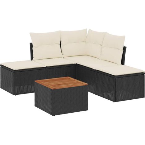 Maison Exclusive - Set de sofás de jardín 6 piezas y cojines ratá (1/5)