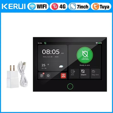 (Unité principale uniquement) Système d'alarme de sécurité intelligent pour la maison, alarme domestique WiFi 4G, kit d'alarme GSM sans fil, adapté à un usage résidentiel. (1/5)