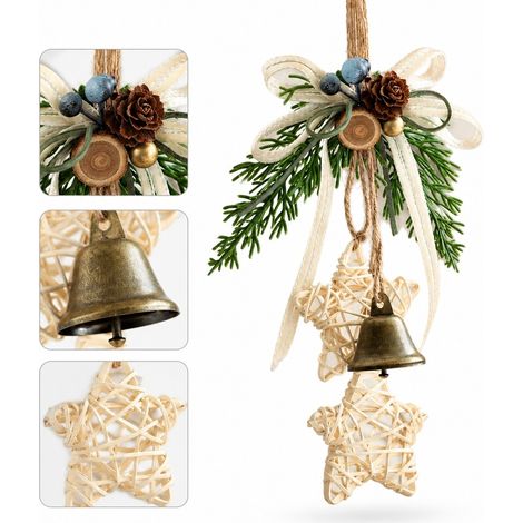1 Pc Decoration Cloche de Noel Suspendue Style A Sapin Porte Fenetre Mur 15 x 22 cm Deco Fete Noel Sapin Cheminee Cadeau Leger (1/5)