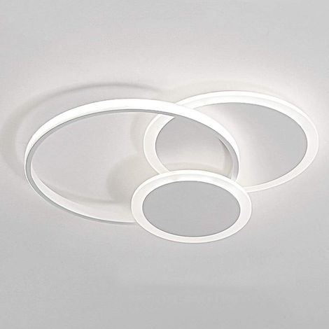 TrAdE Shop Traesio - Plafoniera Luce Fredda Led Cerchi 38w Lampadario A Soffitto Bianco Moderno 50026 - (1/5)