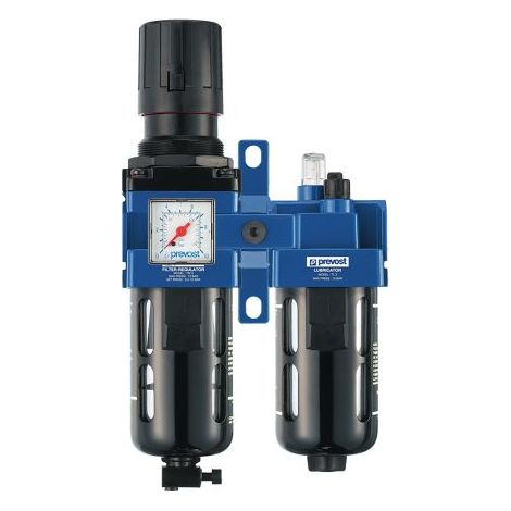 Unité de traitement FRL PREVOST, G 1/2, Filtration 25µm, 10 bars ( Prix pour 1 )