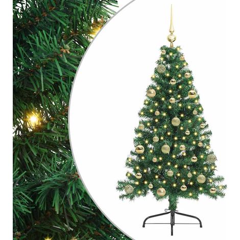 Sapin de Noël,Arbre de Noël artificiel pré-éclairé Vert 150 cm PVC CFW18192 (1/5)