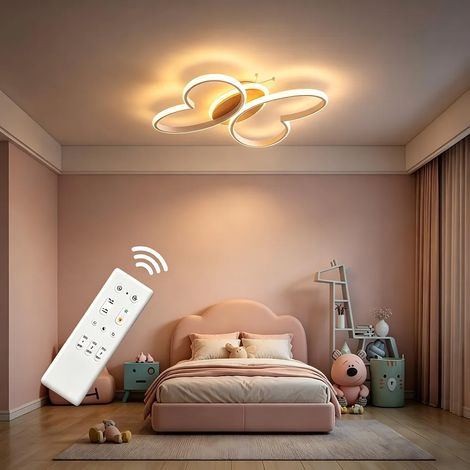 38CM Lampe Plafond Chambre D Enfant 40W LED Avec Télécommande et Fonction Veilleuse Papillon pour Chambre jardin terrasse extérieur (1/5)