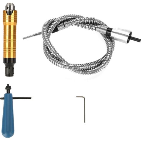 Arbre flexible de 6 mm compatible avec perceuse électrique et meuleuse rotative, mandrin de 0,5 à 6,5 mm.
