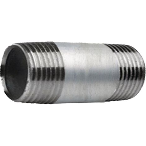 Raccord de tuyau, mamelon galvanisé, 1 pouce, 80 mm