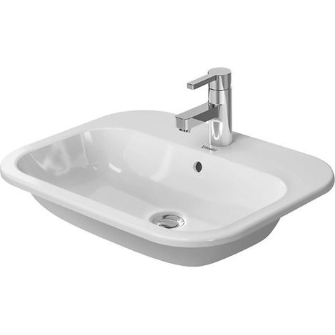 Duravit 0483600000 HAPPY D.2 lavabo da incasso soprapiano 60 cm, monoforo, con troppopieno, colore bianco | Prezzi e offerte su Tavolla.com (1/3)