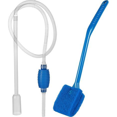 Aquarium Siphon Kit, Manual Pump, PVC Hose, Sponge Brush, Gravel Cleaning (1/5)