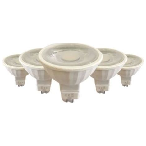 Pack de 5 - Ampoule LED GU5.3 / MR16 12V 8W SMD 80° - Blanc Chaud 2300K - 3500K - SILAMP (1/5)