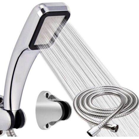 3 PCS Pommeau Douche Haute Pression, Douchette Douche Salle de Bain Economie d'Eau Installation Facile - Méthode de Jet en Forme de Taille (1/5)