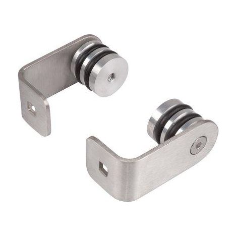 Patte fixe droite en inox haute/basse, paire (1/4)