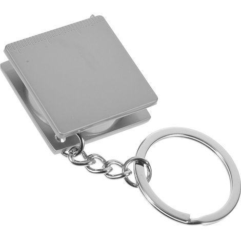 Porte-clés Mètre Ruban Métallique Rétractable avec Verrouillage Stable, Ruban à Mesurer Portable en Métal Carré Maison Fêtes (1/5)