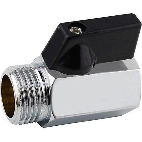1/2" Mini-Kugelhähne aus Messing für Luftkompressoren, Innen- und Außengewinde, polierte Ausführung (Silber) - 4,752 cm - Silber (1/3)