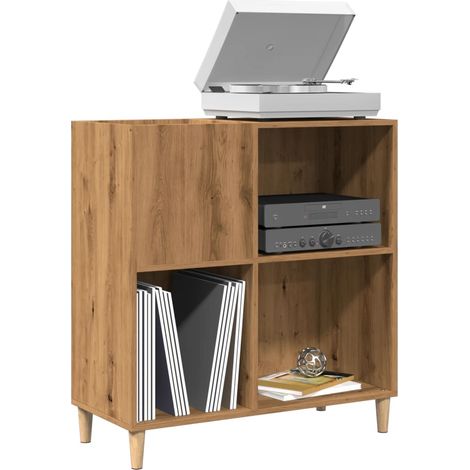 Mueble para discos madera ingeniería roble artisan 84,5x38x89cm vidaXL
