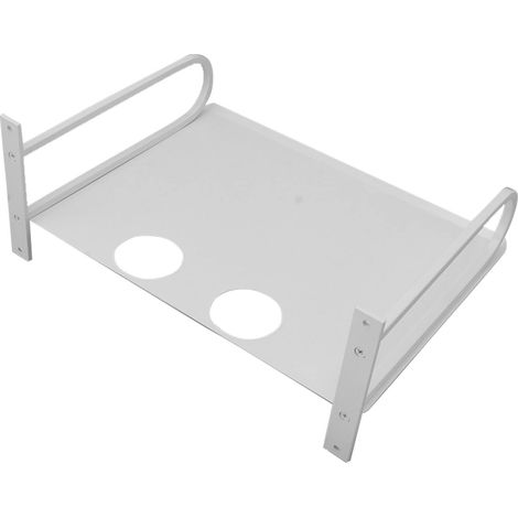 Étagère murale flottante en aluminium pour projecteur, compatible avec routeur, box TV, lecteur DVD et décodeur câble (blanc). (1/5)