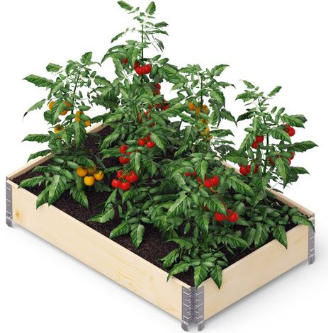Kronus Palettenrahmen Hochbeet 80x60x19,5cm stapelbar Aufsatzrahmen Klapprahmen