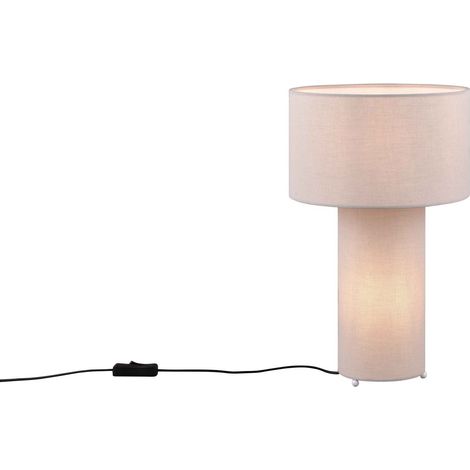 Lampada da tavolo con base illuminata, grigio pastello, H 40 cm, Bale (1/5)