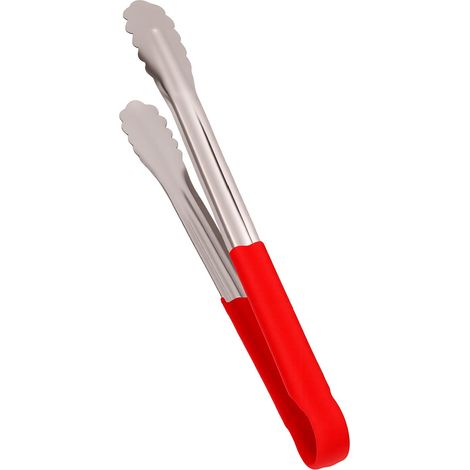 Hitzebeständige, spülmaschinenfeste Edelstahl-Universal-Federklemme, rot, große Ausführung, ideal zum Kochen im Freien. (1/5)
