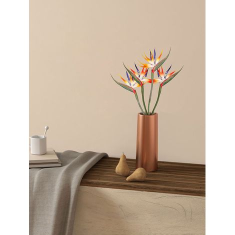 Pot de fleurs artificiel oiseau de paradis de grande taille, en plastique doux au toucher de haute qualité, jaune, d'environ 94 cm de long. Matière : PVC. (1/5)