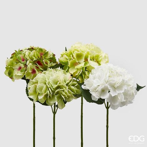 EDG Enzo De Gasperi Ortensia Olis Ramo Ass. H 45 Cm Pianta Artificiale Bianco Verde 1 Pz