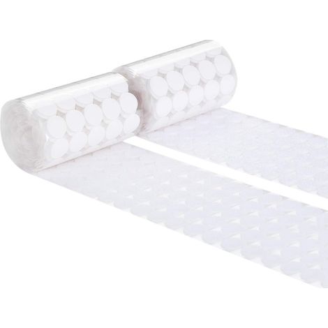 QAZQA 25mm Scratch Autocollant Double Face Rond, Crochet et Boucle Auto-adhésifs pour Salle de Classe, Bureau, Maison, bricolages pour Enfant (250 Paires, Blanc)