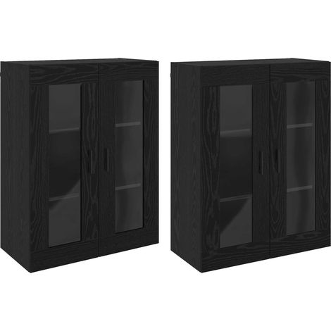 Maison Exclusive - Armarios Montados en la Pared 2 pcs Roble negr (1/5)